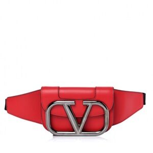 Valentino Calfskin Mini Supervee Belt/Crossbody RED Bag in mint condition.